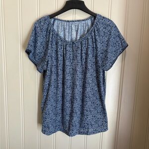 St. John's Bay Navy Patterned Blouse